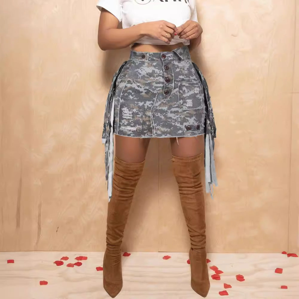 Snatched in Camo Skirt