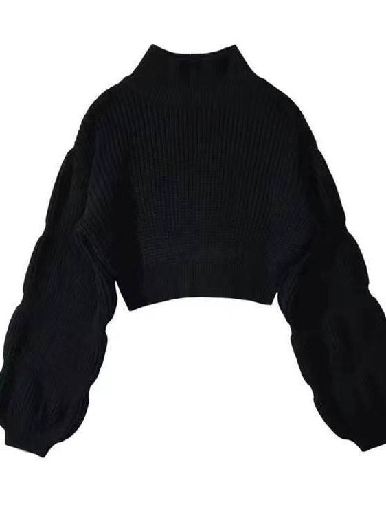 Noir Chic Crop Sweater