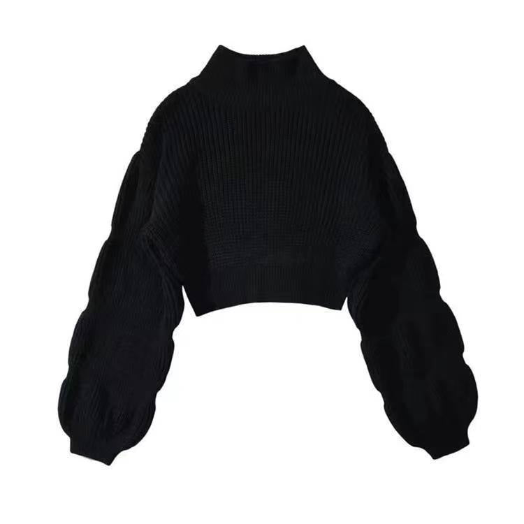 Noir Chic Crop Sweater