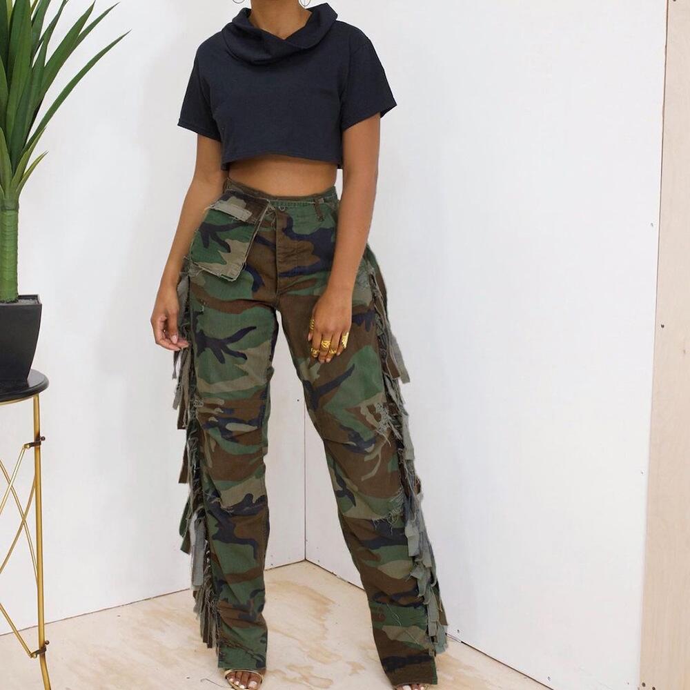 Camouflage & Tassels Pants