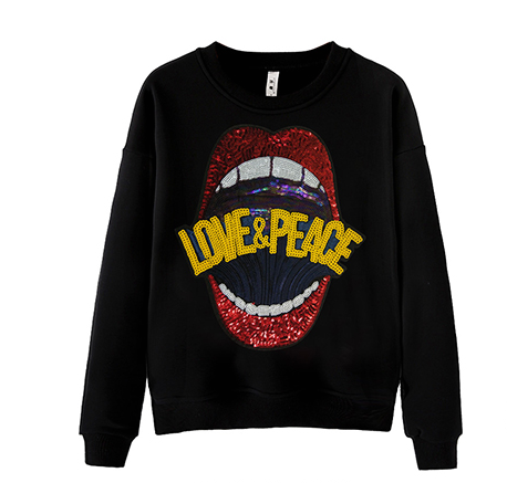 Love and Peace Sequin Sweatshirt