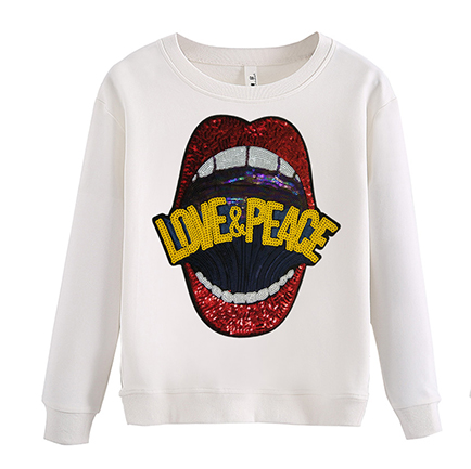 Love and Peace Sequin Sweatshirt